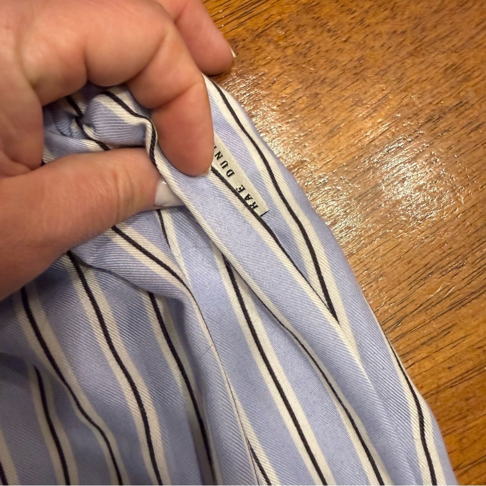 Rae Dunn happy Blue White Striped Pajama Set - Picture 3 of 9